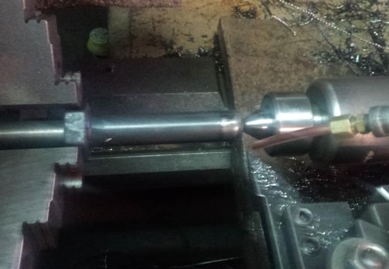 Turning a tapered bolt